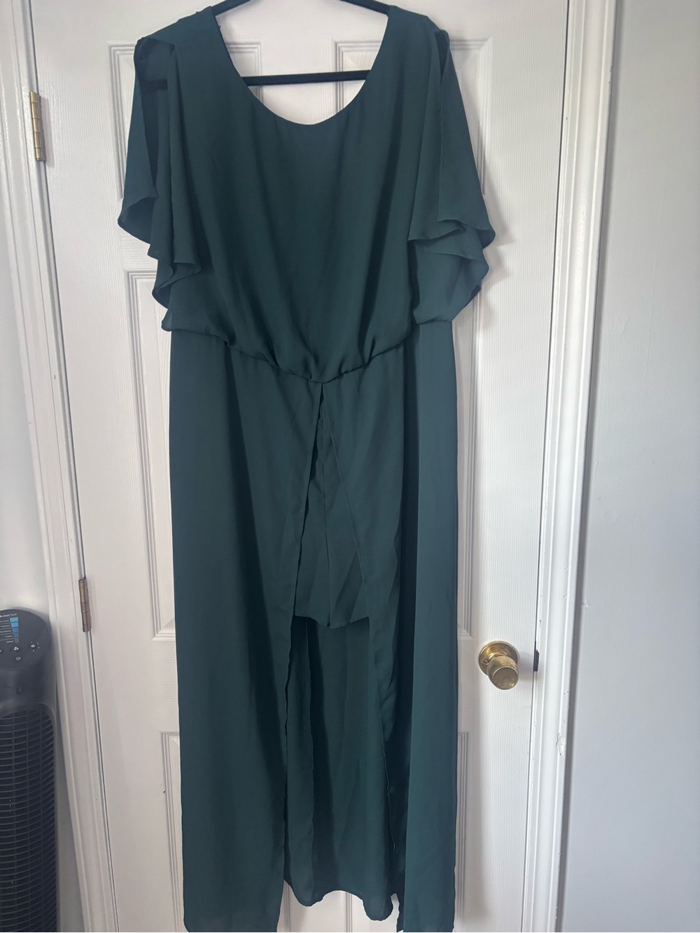 Forever 21 Dark Green High low romper with Ruffle Sleeves - Picture 1 of 4